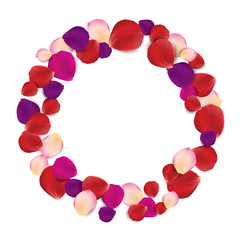 Rose petals circle frame