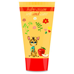 Baby cream tube with kids design
