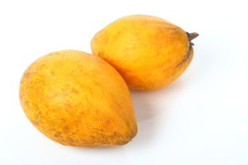 Canistel, Egg fruit, Tiesa fruit on white