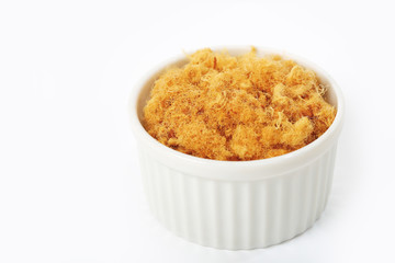 pork floss isolated in white cup