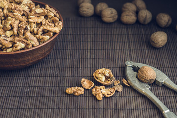 Walnut kernels and whole walnuts