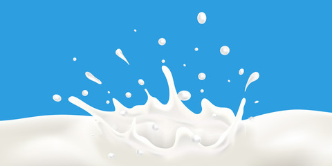 Milk wave and splash vector illustration