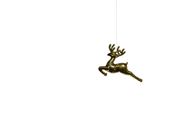 Deer for decoration hanging on the white background.