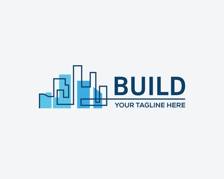 Building construction,Real Estate Business sign, vector logo template. 