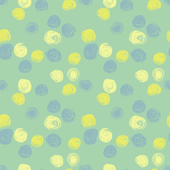 Seamless pattern with hand drawn grunge circles. Ink illustration. Hand drawn ornament.