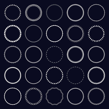 Set of round or circular patterns