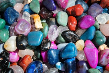 Gem stones at a market