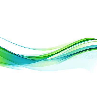Abstract vector background, blue green wavy
