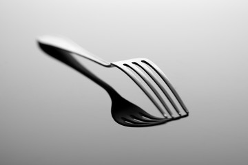 Single fork on the table