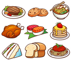 Vector illustration of Food set