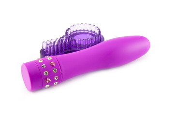 vibrating sex toy on white