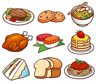 Vector illustration of Food set