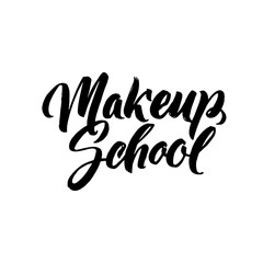 Makeup Typography Square Poster. Vector lettering. Calligraphy phrase for gift cards, scrapbooking, beauty blogs. Typography art