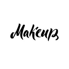 Makeup Typography Square Poster. Vector lettering. Calligraphy phrase for gift cards, scrapbooking, beauty blogs. Typography art