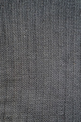Close-up of seamless gray knitted fabric texture.