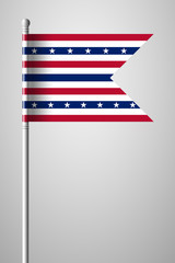 Stars and Stripes Flag. Flag on Flagpole