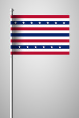 Stars and Stripes Flag. Flag on Flagpole