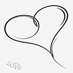 Hand Drawn Hearts Decorative Swirls