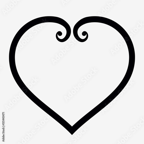 "Heart Outline Icon Elegant Minimal Design Style" Stock image and