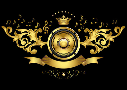 Golden speaker music emblem
