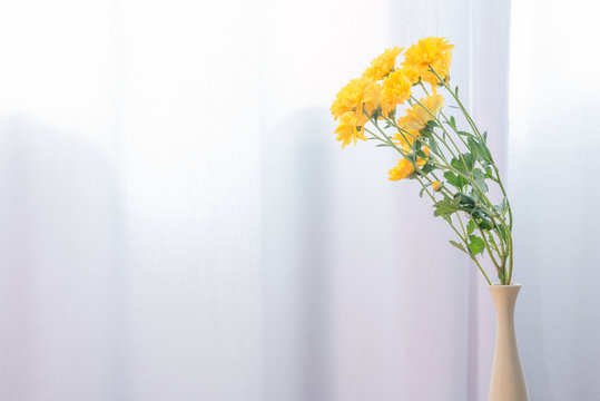 Beautiful Yellow Flowers In Vase