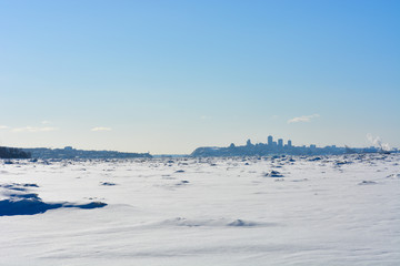 Fototapeta na wymiar Québec City Landscape during winter 