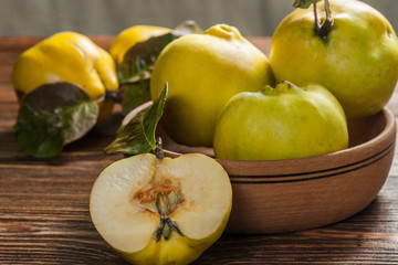quince on table