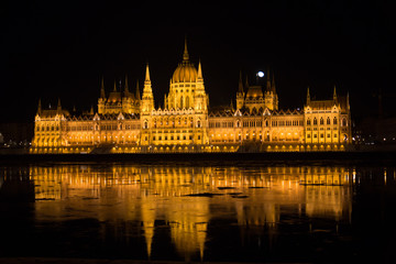 The Parliament of Hungary at night, Budapest