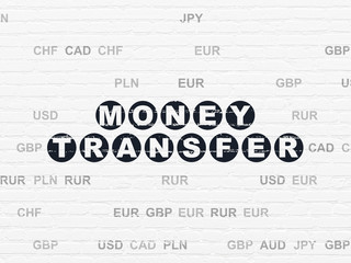 Currency concept: Money Transfer on wall background