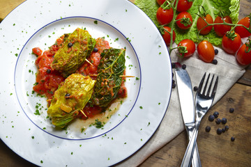 Cabbage rolls in tomato sauce