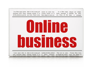 Finance concept: newspaper headline Online Business