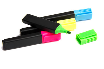 Marker highlighter pen isolated on white background