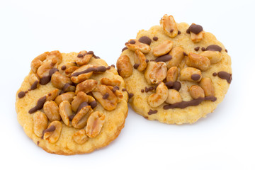 Cookies nuts on the  isolated on white background.