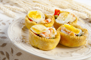 appetizer with quail eggs