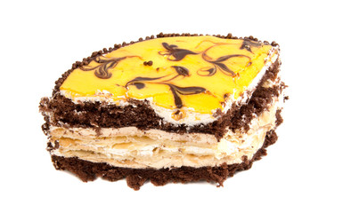Festive homemade cake, sweet pastry, covered with icing