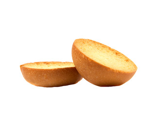 Croutons isolated on white background.