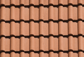Detail of rooftop with red ceramic tiles