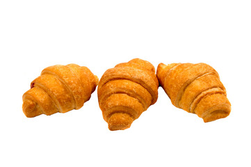 Fresh butter croissant, isolated on white background.