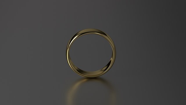 The beauty gold wedding ring on black background. 3d rendering