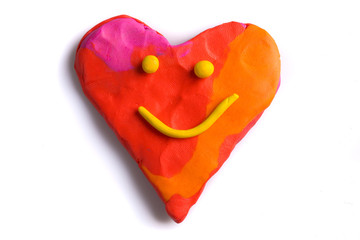 smiling heart modeling clay
