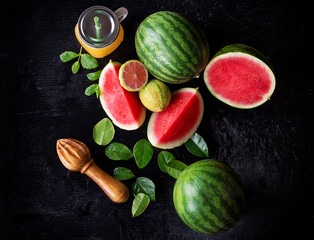 Mini watermelons with citrus juice
