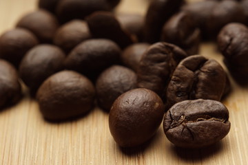 Coffee beans close up