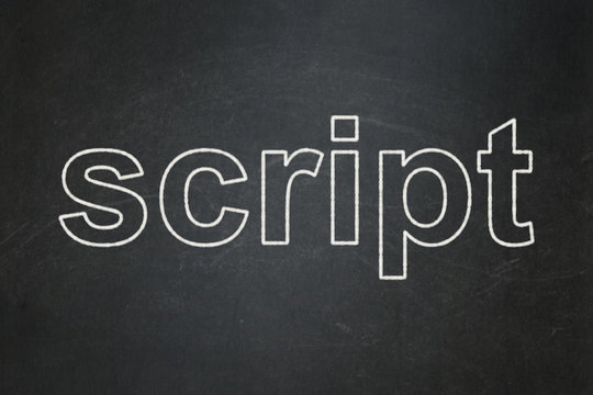 Programming concept: Script on chalkboard background