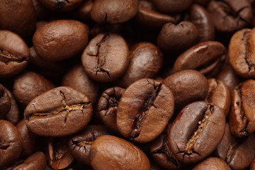 Coffee beans close up