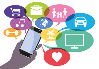 Smartphone - connexion - technologie - 
e-commerce