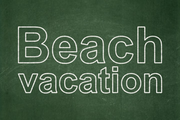 Fototapeta premium Tourism concept: Beach Vacation on chalkboard background