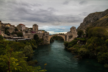 Fototapeta na wymiar Old Bridge in Mostar, Bosnia and Herzegovina, Europe