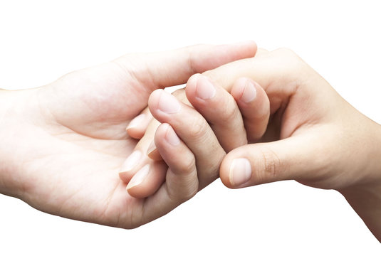 human hands holding together