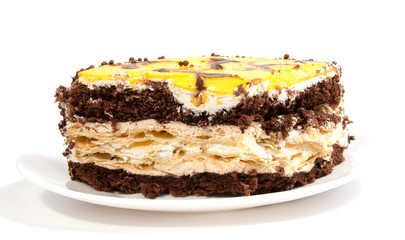Festive homemade cake, sweet pastry, covered with icing