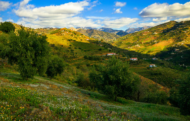 Fototapeta premium Sunny Day and Mountains in Malaga, Spain